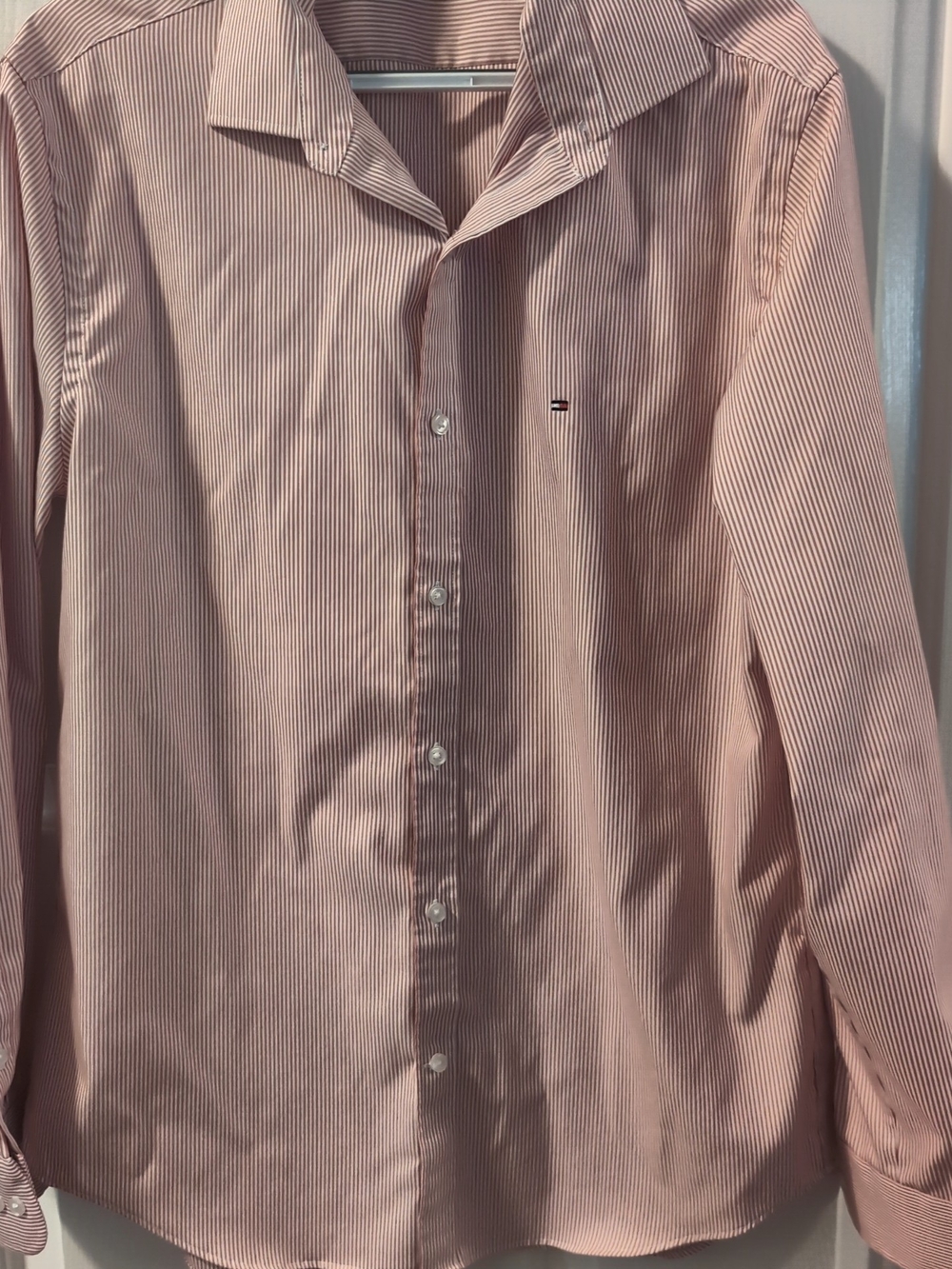 Tommy Hilfiger Men's Red Stripe Button-Down Shirt